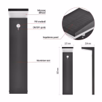 LED napelemes kerti fali lámpa VEREA szürkületérzékelővel, 10,7 x 15,4 x 50 cm thumbnail 3