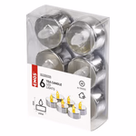 LED dekoráció – teamécses, ezüst, 6x CR2032, beltéri, vintage, 6db/csomag thumbnail 3
