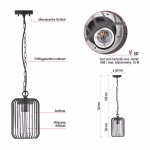 Kerti függőlámpa SALVIA, 16 x 16 x 32 cm, 1 x E27, 15 W thumbnail 2