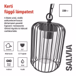 Kerti függőlámpa SALVIA, 16 x 16 x 32 cm, 1 x E27, 15 W thumbnail 5