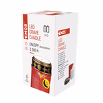 LED temetői mécses, piros, 2xC elem, kültéri és beltéri, meleg fehér, érzékelő thumbnail 3