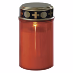 LED temetői mécses, piros, 2xC elem, kültéri és beltéri, meleg fehér, érzékelő thumbnail 6