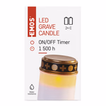 LED temetői mécses, 12,5 cm, 2xC elem, kültéri és beltéri, vintage, időzítő thumbnail 2