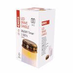 LED temetői mécses, 12,5 cm, 2xC elem, kültéri és beltéri, vintage, időzítő thumbnail 3