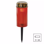 LED temetői mécses leszúrható, 25 cm, 2xAA, kültéri és beltéri, vintage thumbnail 3