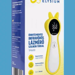 Elysium TP600 érintésmentes infravörös lázmérő szilikon tokkal - Sárga.  Ajándék 2 db Elysium tartós elemmel.