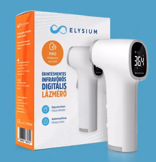 Elysium TP500 PRO magyarul beszélő érintésmentes infravörös lázmérő. Ajándék 2 db Elysium tartós elemmel. - Image 1 of 4