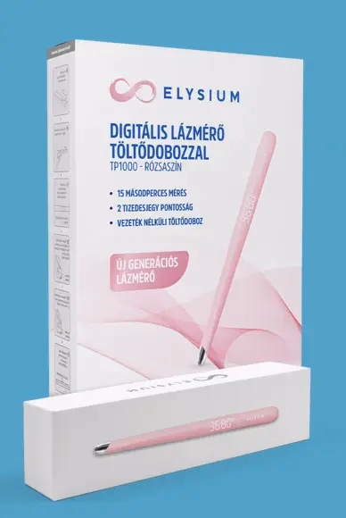 Elysium TP1000 digitális lázmérő töltődobozzal - rózsaszín - Image 1 of 5