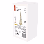 LED-es üveg karácsonyfa, 27 cm, 2x CR2032, beltéri, meleg fehér, időzítő thumbnail 3