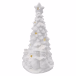 Kerámia LED-es fa hóemberekkel, 33,5 cm, 2x AA, meleg fehér, időzítő thumbnail 1