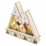 LED-es fa karácsonyi tájkép, 23,5 cm, 2x AA, beltéri, meleg fehér, időzítő thumbnail 1