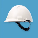3M™ G3000CUV-VI csatos, ventilált fehér védősisak műanyag izzadságszívó betéttel - fehér thumbnail 1