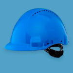 3M™ G3000CUV-BB csatos, ventilált kék védősisak műanyag izzadságszívó betéttel - kék thumbnail 1