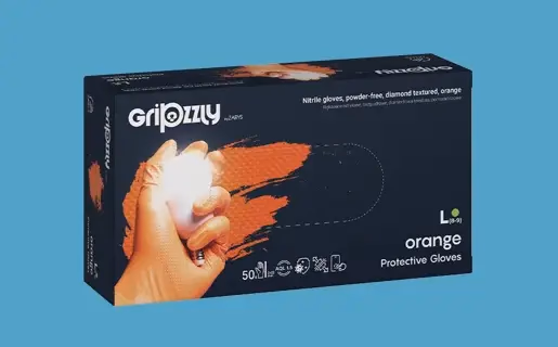 Gripzzly munkavédelmi kesztyű - Narancssárga - nitril - XXL 50 db - Image 1 of 2