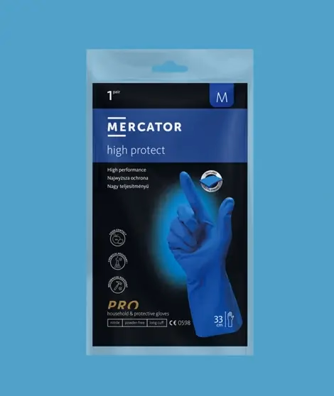 Mercator high protect vastag vegyszerálló kesztyű - púdermentes - kék - nitril - XXL - Image 1 of 3