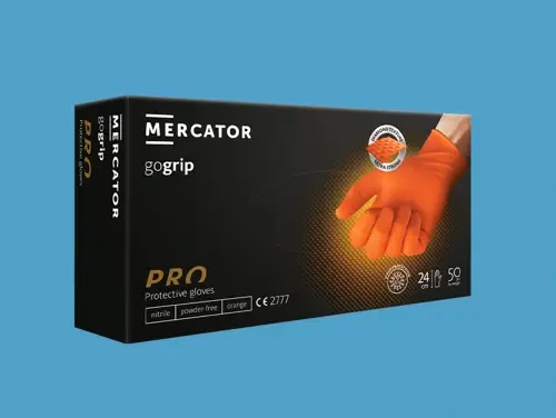 Mercator gogrip prémium munkavédelmi kesztyű - púdermentes - narancs - nitril - XXL 50 db - Image 1 of 3