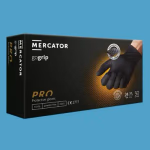 Mercator gogrip prémium munkavédelmi kesztyű - púdermentes - fekete - nitril - XXL 50 db
