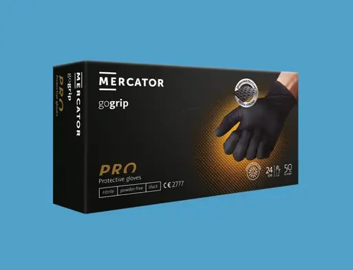 Mercator gogrip prémium munkavédelmi kesztyű - púdermentes - fekete - nitril - L 50 db - Image 1 of 3