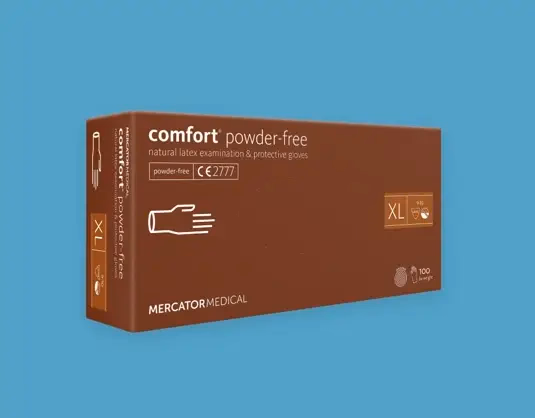 Latex púdermentes kesztyű Mercator/Comfort 100/doboz M méret - Image 1 of 3