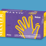 Maxter vizsgálókesztyű (5,7 g) - púdermentes - fehér - latex - M