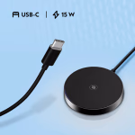 Vezeték nélküli töltő GoGEN MagSafe, Qi2, 15W fekete/szürke