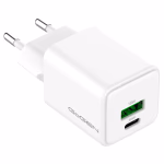 Hálózati töltő GoGEN ACHPDQ230, 1x USB-C PD 30W + 1x USB-A 18W fehér