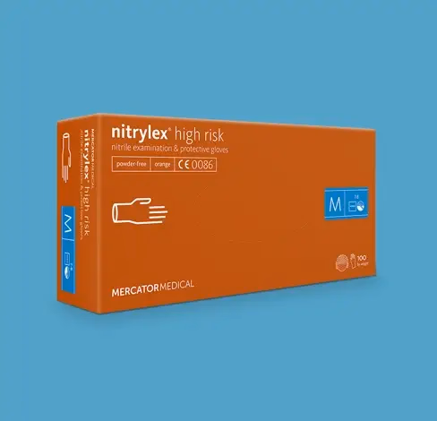 Mercator nitrylex high risk vizsgálókesztyű - púdermentes - narancs - nitril - XL - Image 1 of 3