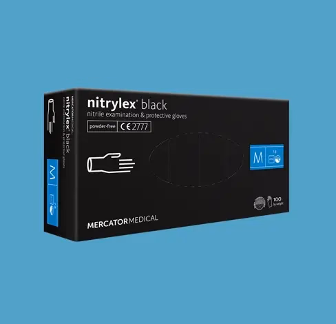 Mercator nitrylex black orvosi kesztyű - púdermentes - fekete - nitril - L - Image 1 of 3