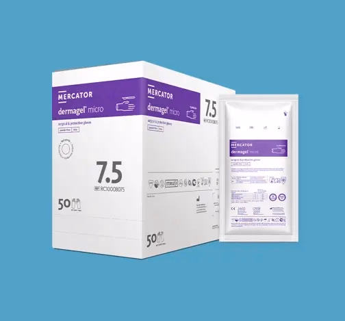 Mercator dermagel micro steril sebészeti kesztyű - púdermentes - barna - latex - 6.5 - Image 1 of 4