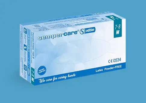 Sempercare kesztyű - púdermentes - fehér - latex - S - Image 1 of 2