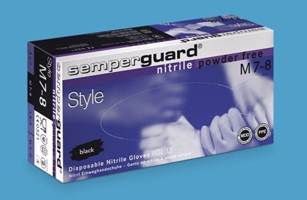 Semperguard Style munkavédelmi kesztyű - púdermentes - fekete - nitril - S - Image 1 of 2