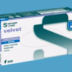 Sempermed Velvet púdermentes vizsgálókesztyű - kék - nitril - XL thumbnail 1