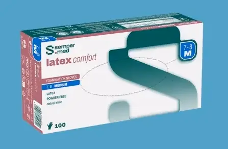 Sempermed comfort púdermentes vizsgálókesztyű - fehér - latex - XS - Image 1 of 2