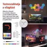 GoSmart LED-es lámpatest Hexagon, 10 rész, 19 W, RGBIC dimmelhető, WiFi thumbnail 4