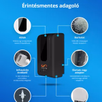 Elysium Pro professzionális, érintésmentes, 1200 ml-es adagoló - gél - fekete állvánnyal - fekete thumbnail 3