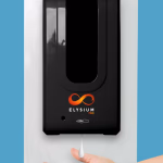 Elysium Pro professzionális, érintésmentes, 1200 ml-es adagoló - gél - fehér állvánnyal - fekete thumbnail 1
