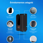 Elysium Pro professzionális, érintésmentes, 1200 ml-es adagoló - gél - fehér állvánnyal - fekete thumbnail 3