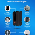 Elysium Pro professzionális, érintésmentes, 1200 ml-es adagoló - szórófejes folyadék - állvány nélkül - fekete thumbnail 3