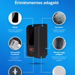 Elysium Pro professzionális, érintésmentes, 1200 ml-es adagoló - habosító szappan - állvány nélkül - fekete thumbnail 3