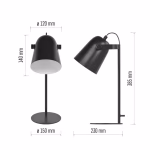 EMOS Nina asztali lámpa E27 IP20, fekete thumbnail 2