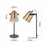 EMOS Nina asztali lámpa E27 IP20, arany thumbnail 2