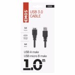 EMOS USB kábel 3.0 A csatlakozó – micro B csatlakozó 1m thumbnail 3