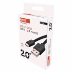 EMOS MicroUSB / USB-A 2.0 Töltő és adatkábel, 2.0, fekete szín, 2 m thumbnail 2