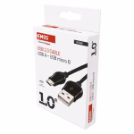 EMOS MicroUSB / USB-A 2.0 Töltő és adatkábel, 2.0, Quick Charge, fekete szín, 1 m thumbnail 2