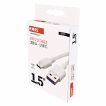EMOS Type-C 2.0/ USB-A 2.0 Töltő- és adatkábel 1,5 m, fehér thumbnail 2