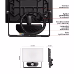 Emos LED reflektor TAMBO PIR, 20 W, 2000 lm, természetes fehér, fekete thumbnail 3