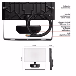 Emos LED reflektor TAMBO PIR, 50 W, 5000 lm, természetes fehér, fekete
 thumbnail 3