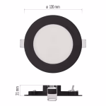 EMOS LED süllyesztett lámpatest NEXXO, kör, fekete, 7W, állítható színhőmérséklet thumbnail 3