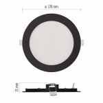 EMOS LED süllyesztett lámpatest NEXXO, kör, fekete, 12W, állítható színhőmérséklet thumbnail 3