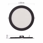 EMOS LED süllyesztett lámpatest NEXXO, kör, fekete, 18W, állítható színhőmérséklet thumbnail 3